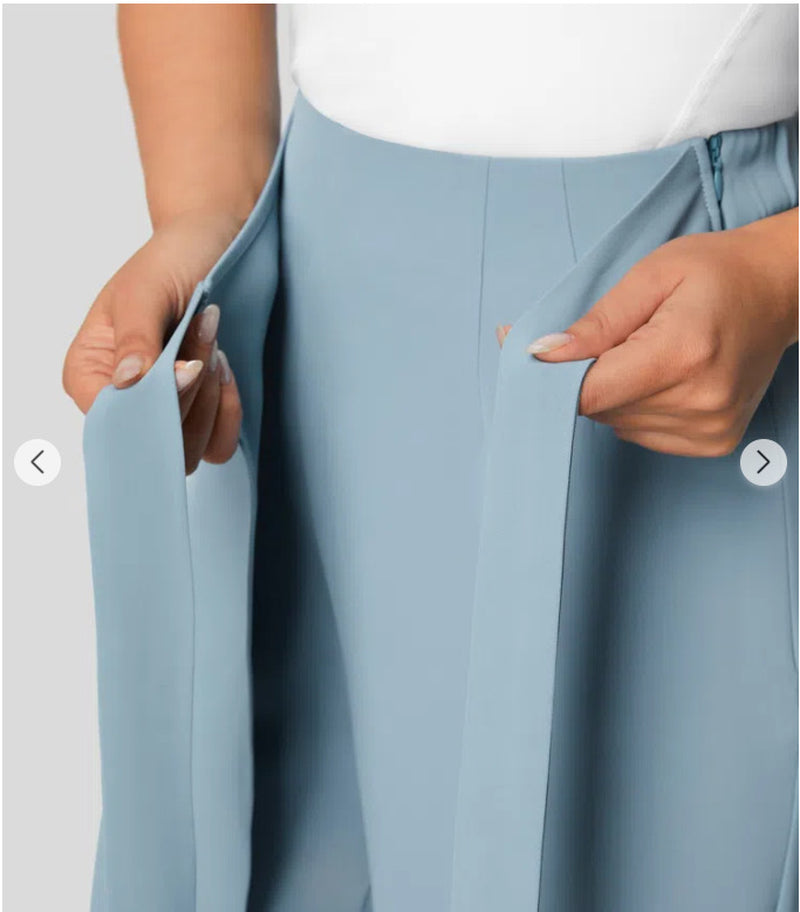 Women'S High Waist Tie Side Invisible Zipper Wide Leg Pants